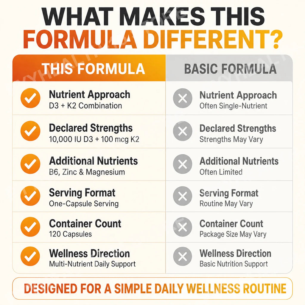 D3 K2 MK-7 Vitamin Capsules with Magnesium Zinc B6 MCT 120ct Vitamin Supplement Qst