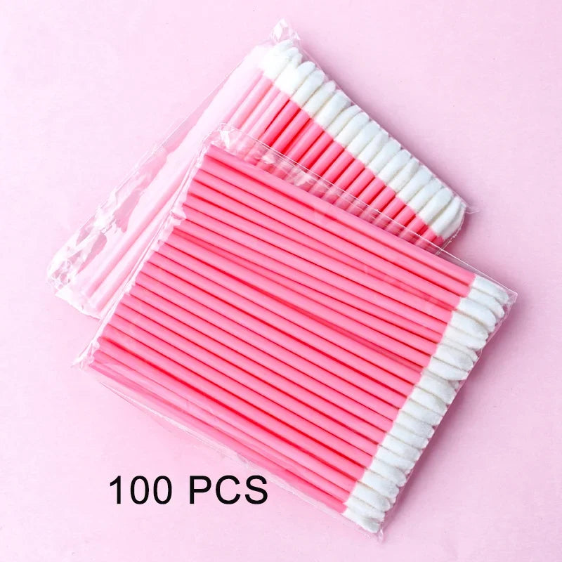 Disposable Lip Brushes – Lipstick & Gloss Wand Applicators Disposable Lip Brush Qme 100Pcs Pink