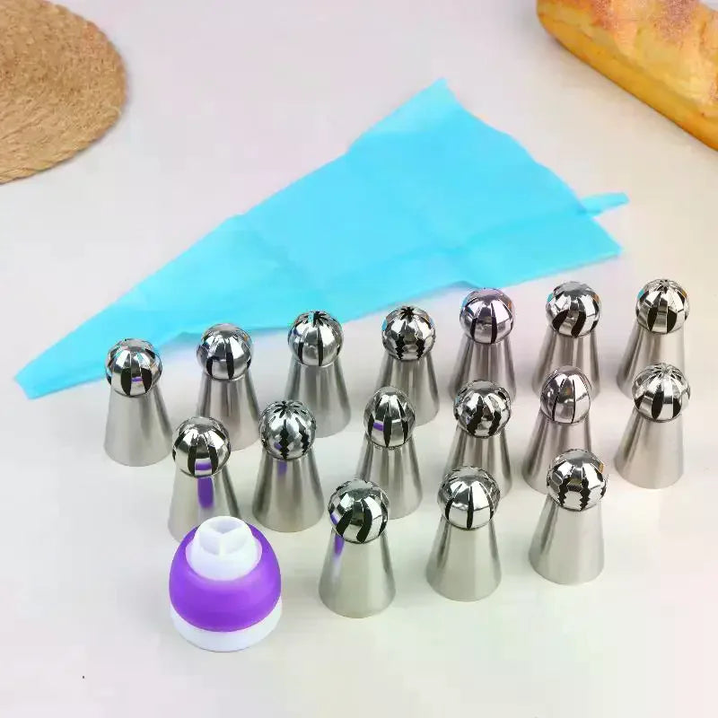 Cake Decorating Piping Tips Set – Beginner Baking Kit Piping Tips Set Qme