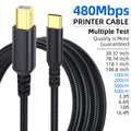 USB-C to USB-B Printer Cable – High-Speed Data Transfer Cord USB Printer Cable Qme black 2m
