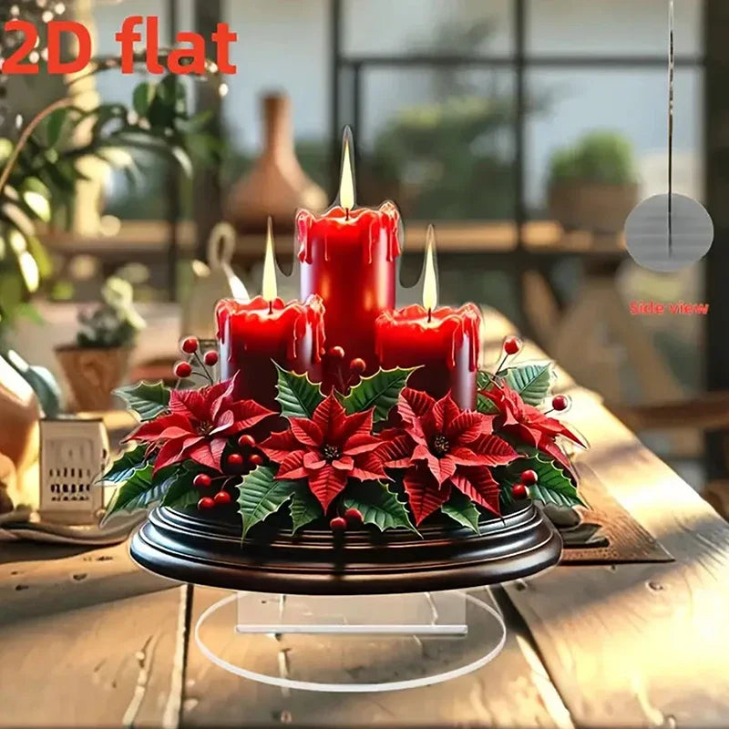 Acrylic Christmas Snowman House Rotating Desk Decor Christmas Desk Decor Qme