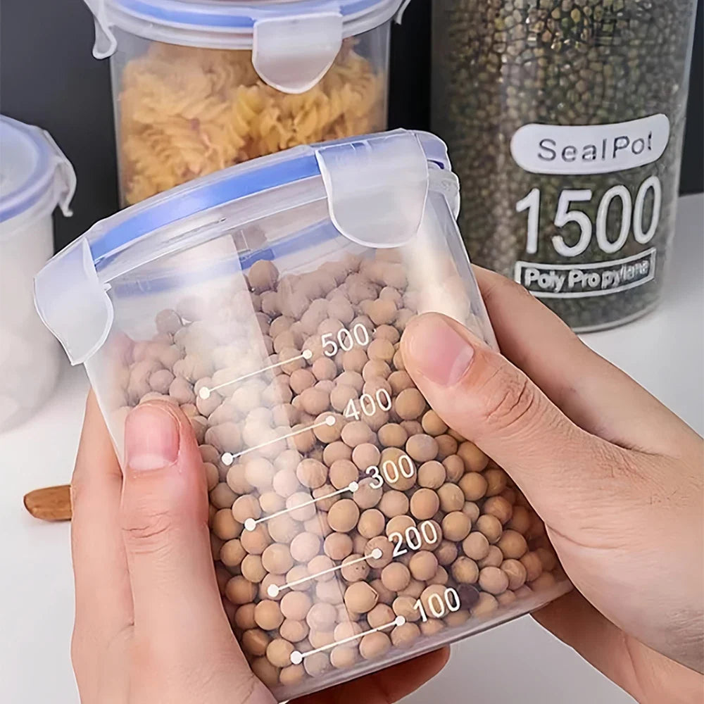 1000ml Airtight Food Storage Container – Clear Sealed Plastic Jar Food Storage Container Qme