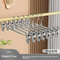 Adjustable Metal Clip Hangers – Non-Slip Space-Saving 12 Pack Clothing Hangers Qme Gray 12pcs