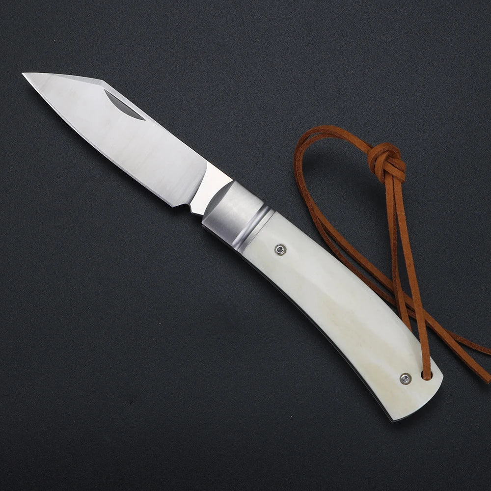 XUAN FENG D2 Steel Folding Pocket Knife – Bull Bone EDC Folding Pocket Knife Qst