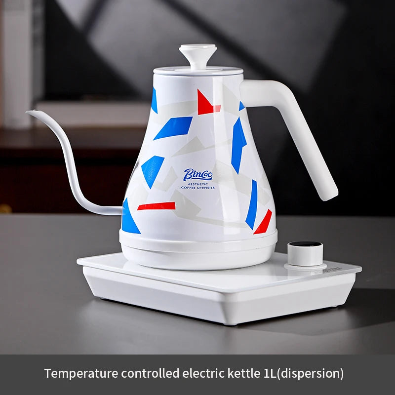 BINCOO 1L Smart Gooseneck Electric Kettle – Temperature Control 220V Gooseneck Electric Kettle Qst colorful China Mainland