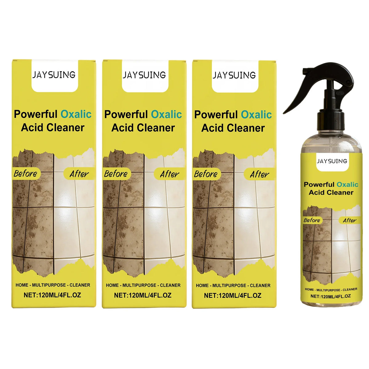 Oxalic Acid Cleaning Spray | Limescale & Stain Remover 120ml Household Cleaning Spray Qme 3 x 120ml Boxed
