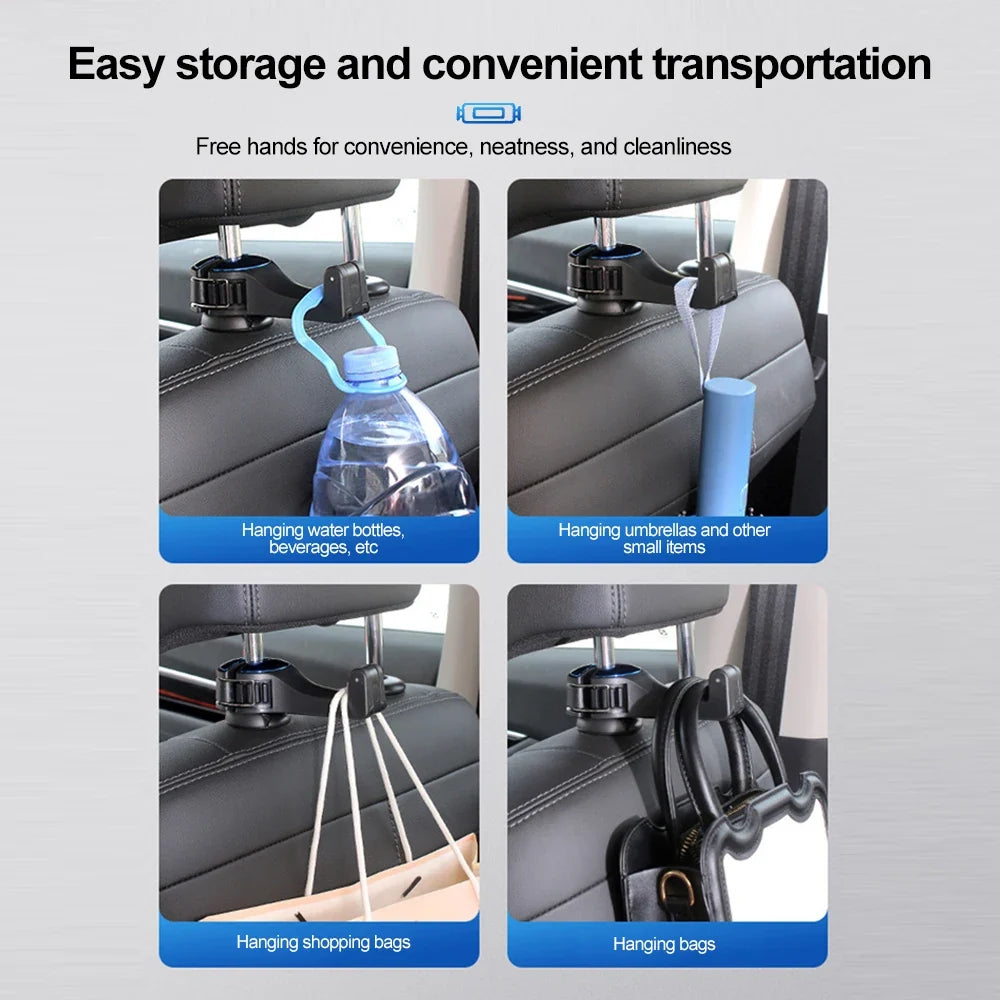Dual-Use Car Headrest Phone Mount & Storage Hook Car Headrest Organizer Qme