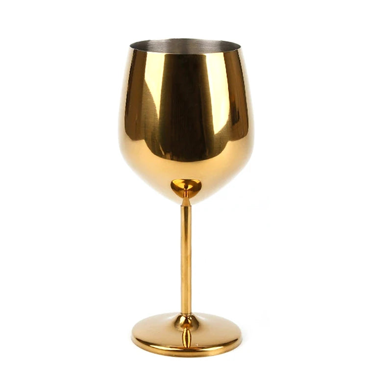 Unbreakable 500ml Stainless Steel Goblet | Wine & Cocktail Glass Stainless Steel Goblet Qst Gold 500