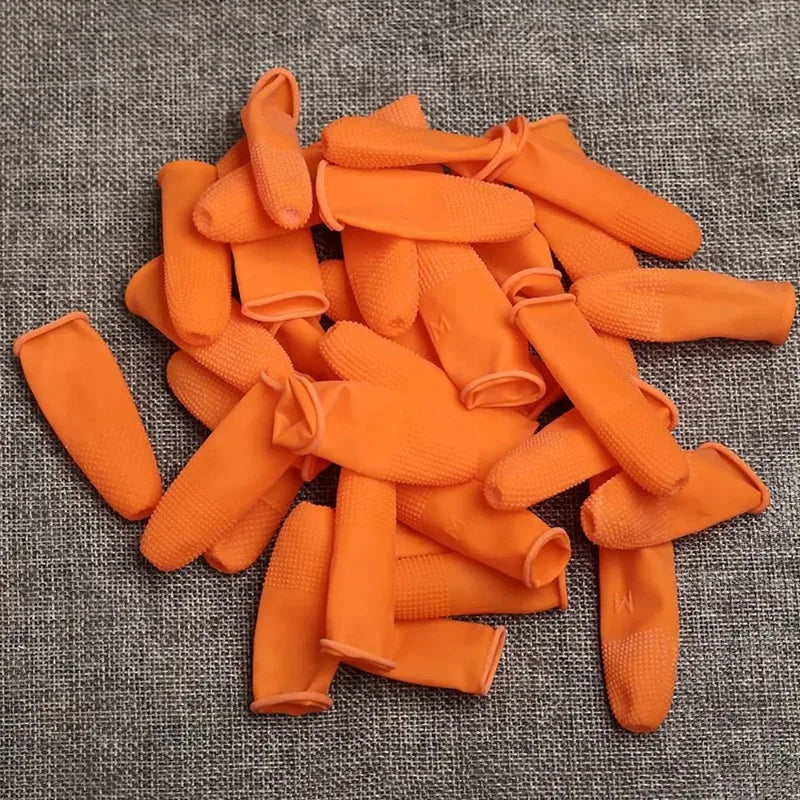 Reusable Latex Finger Cots Non-Slip Natural Rubber Covers 200pc Latex Finger Cots Qme