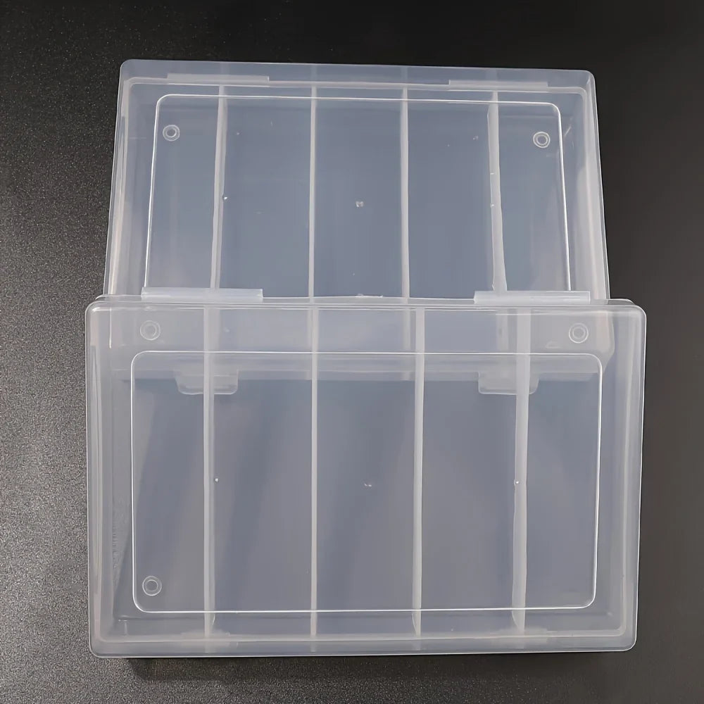 Transparent Nail Polish & Glue Storage Box – 5 Large Compartments Nail Storage Organizer Qme