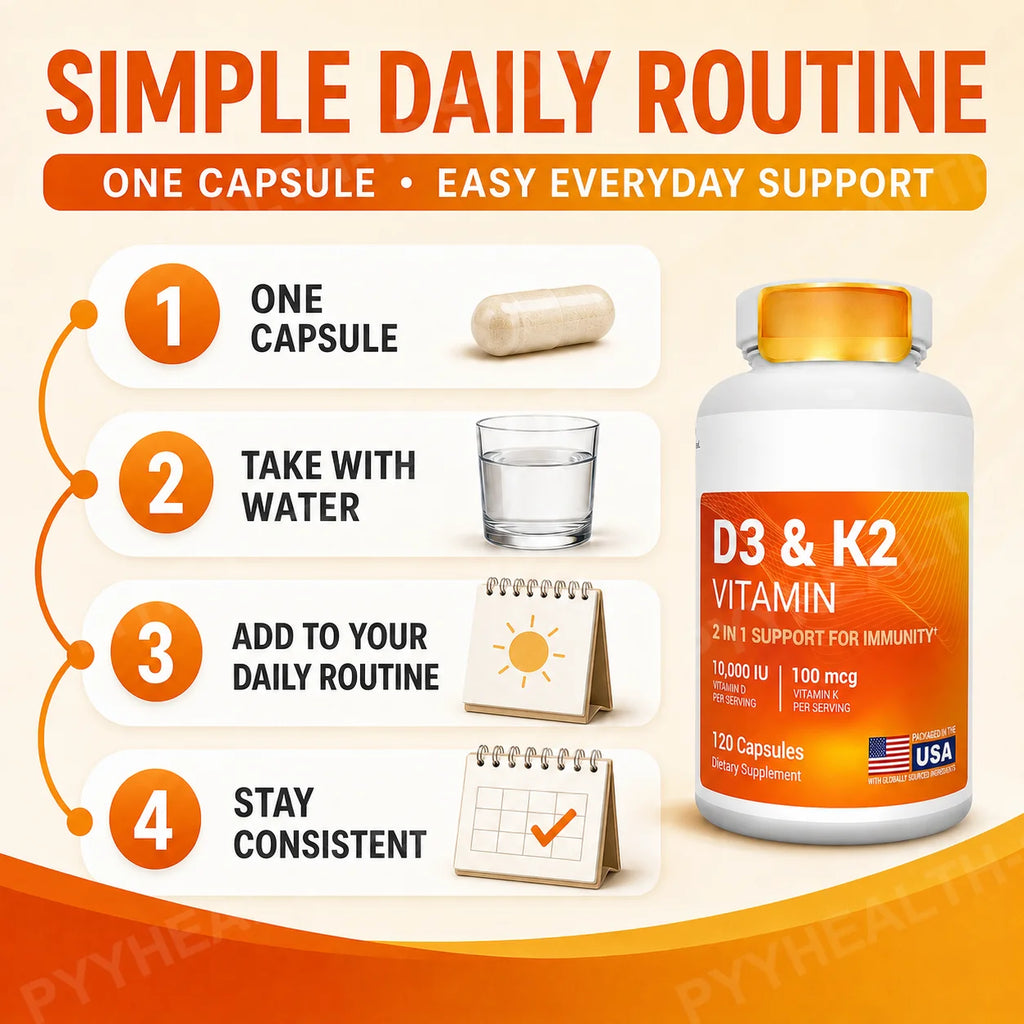 D3 K2 MK-7 Vitamin Capsules with Magnesium Zinc B6 MCT 120ct Vitamin Supplement Qst