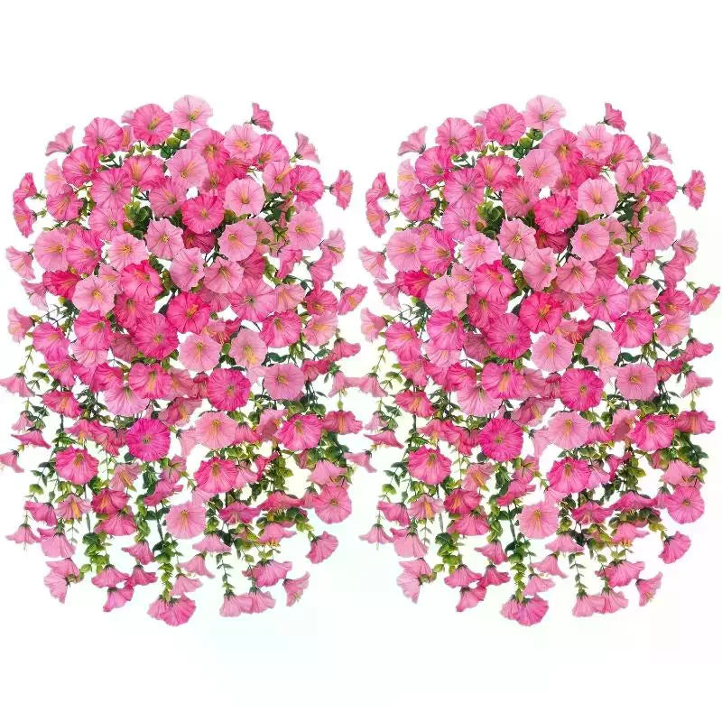 UV-Resistant Artificial Morning Glory Eucalyptus Hanging Decor Artificial Hanging Florals Qme
