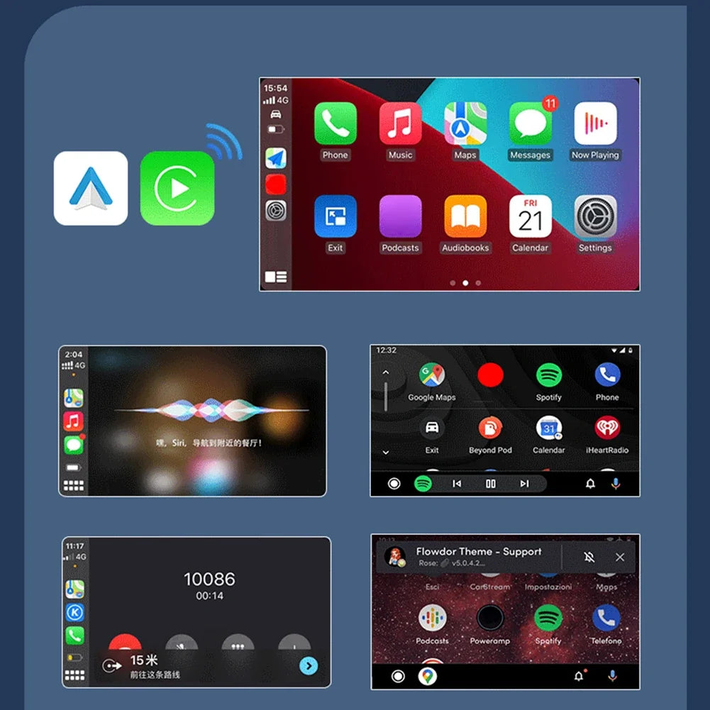 Wireless CarPlay Android Auto AI Adapter Box – Bluetooth 5.0 Wireless CarPlay Adapter Qme