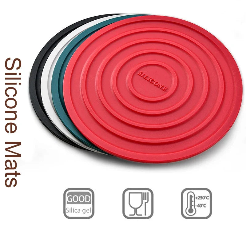 Silicone Trivet Mats & Pot Holders – Round Insulated Coasters Silicone Trivet Mat Qme