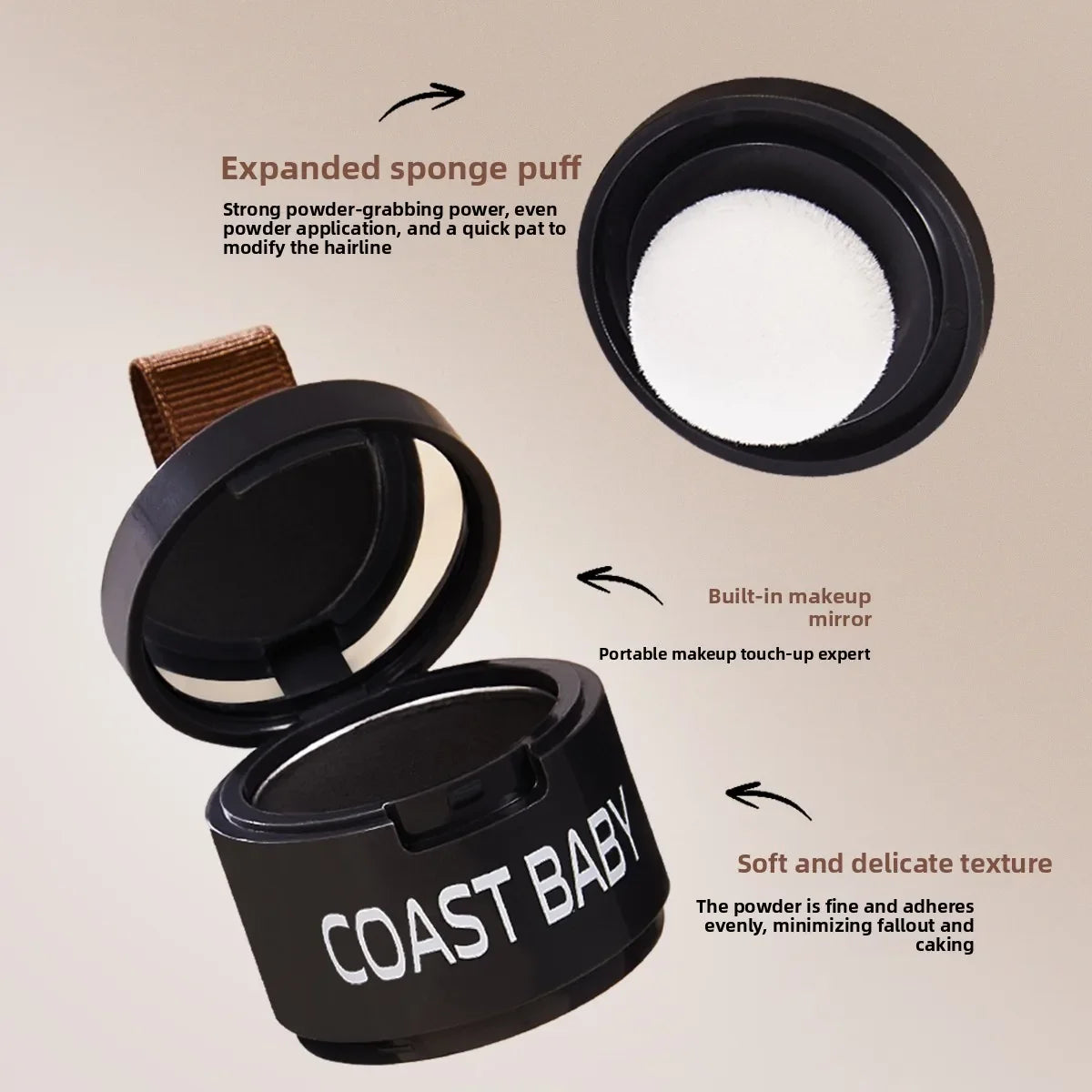 Hairline Powder Contouring Hair Concealer – Natural Coverage Hair Concealer Powder Qme