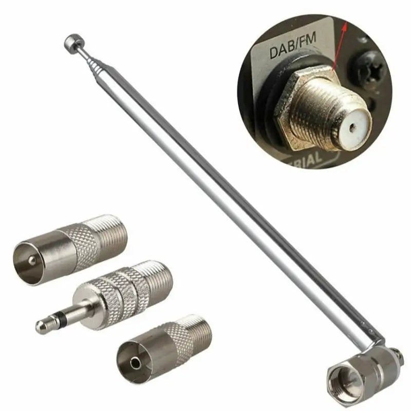 FM Rod Antenna with Adapter for AV Stereo Receiver Amplifier FM Radio Antenna Qme