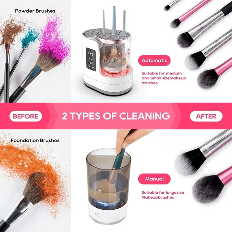 3-in-1 Electric Makeup Brush Cleaner, Dryer & Holder Makeup Brush Cleaner Qst