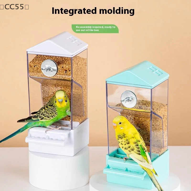 Large Capacity Parrot Automatic Feeder – Anti-Splash Cage Automatic Bird Feeder Qst