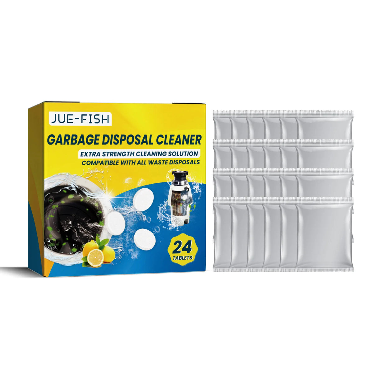 Jue-Fish Sink Cleaning Tablets 24pc – Drain Cleaner & Deodorizer Drain Cleaner Tablets Qst