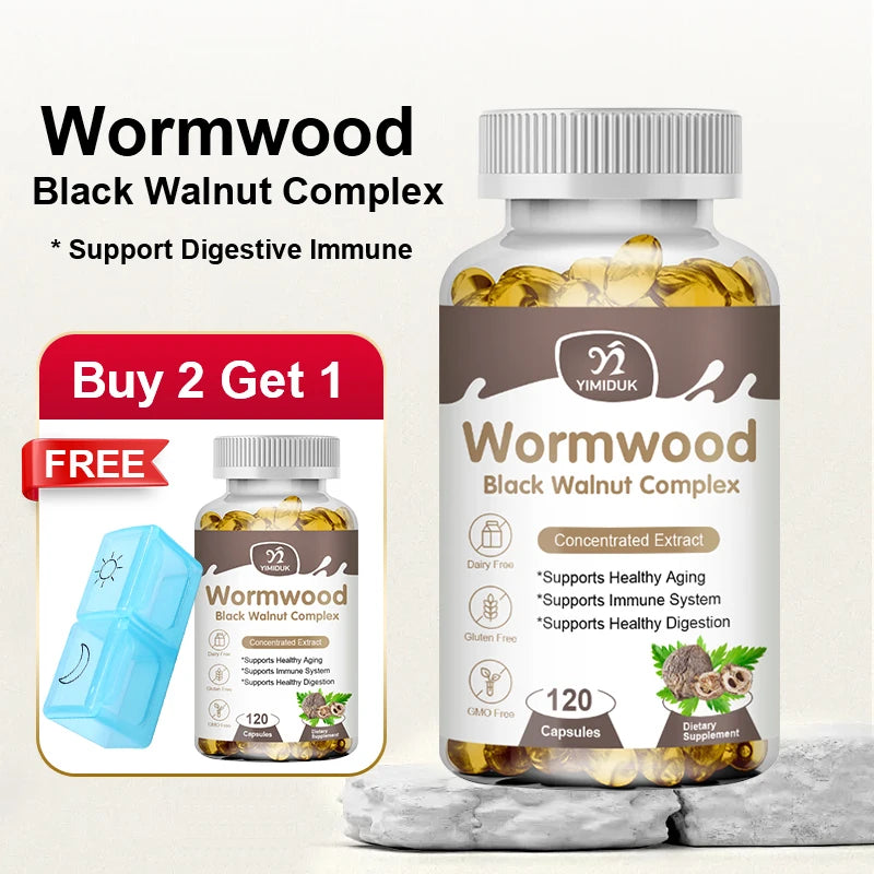 YIMIDUK Wormwood & Black Walnut Capsules 8050mg | Gut Health Herbal Supplement Qst