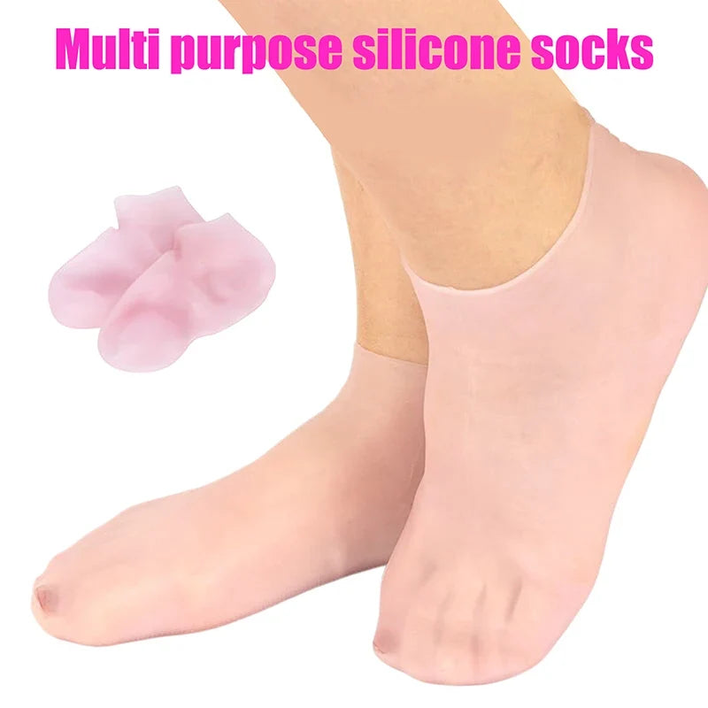 Silicone Moisturizing Gel Socks – Exfoliating Foot Spa (1 Pair) Moisturizing Foot Socks Qme