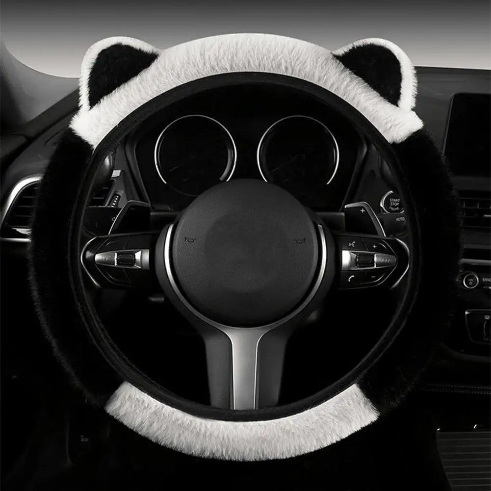 Winter Plush Steering Wheel Cover – Non-Slip Universal Fit Steering Wheel Cover Qme