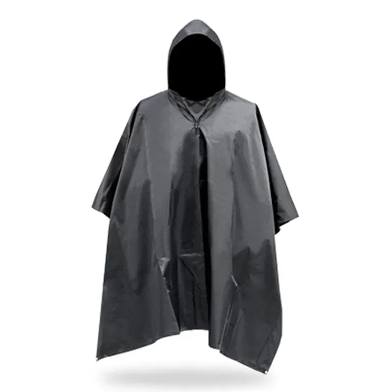 3-in-1 Waterproof Rain Poncho, Backpack Cover & Camping Mat Waterproof Rain Poncho Qme