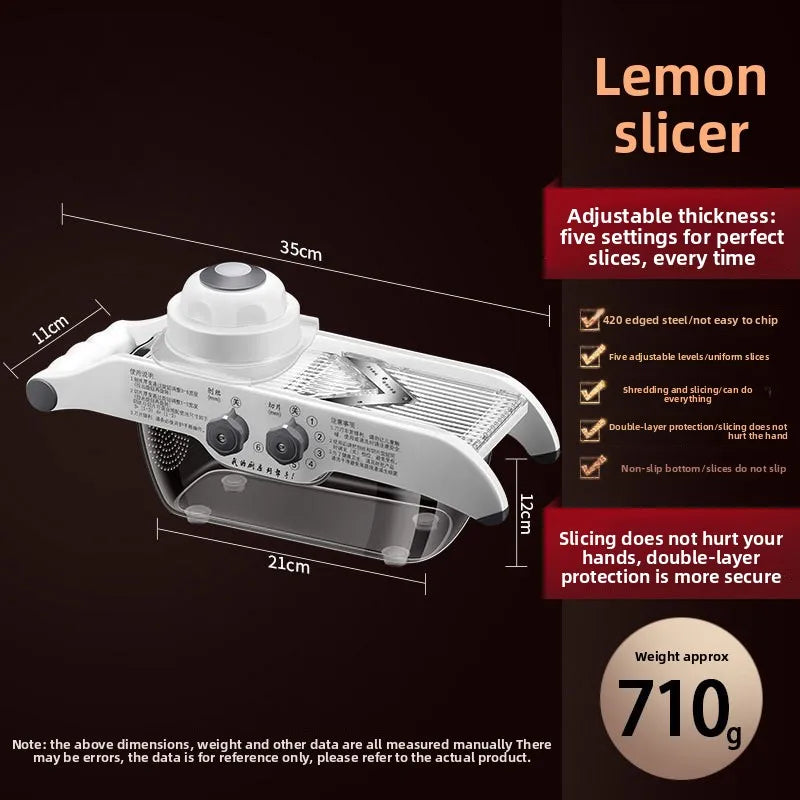 Manual Lemon & Fruit Slicer – Stainless Steel Blade Kitchen Tool Fruit & Vegetable Slicer Qst
