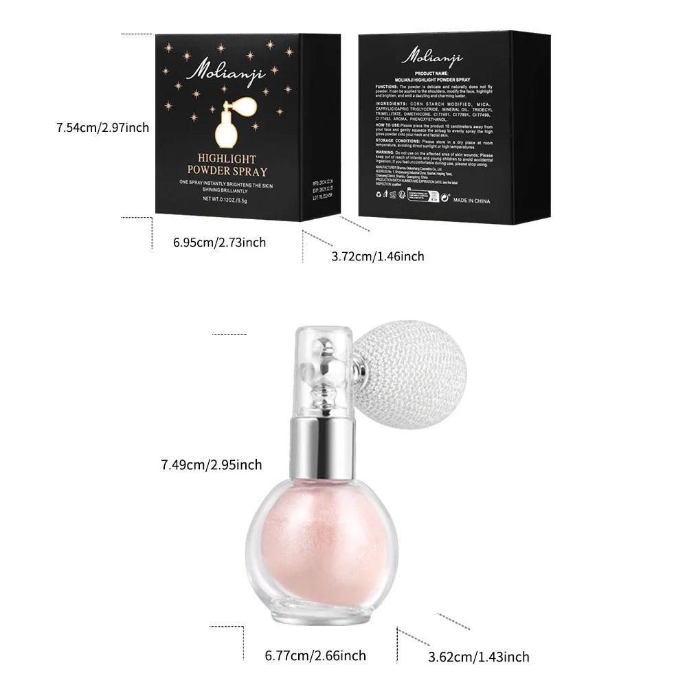 Qme Flash Shimmer Spray – Waterproof Face & Body Glow Body Shimmer Spray Qme