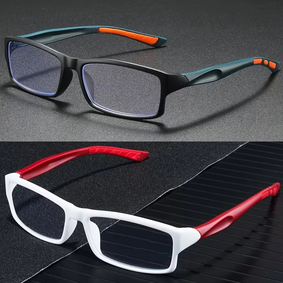 VOPHA Sport Reading Glasses Vintage Square Frame +1.0–+3.0 Reading Glasses Qst