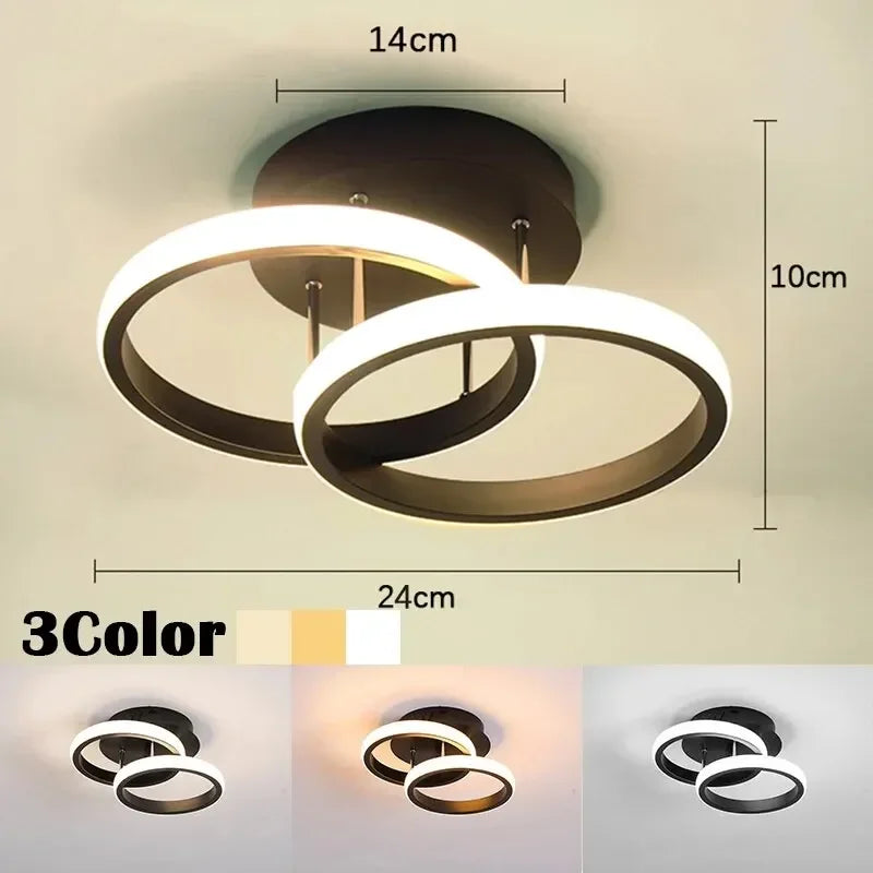 LED Modern Ceiling Chandelier | 3 Color Modes | Iron Lamp Ceiling Chandelier Qme WHITE