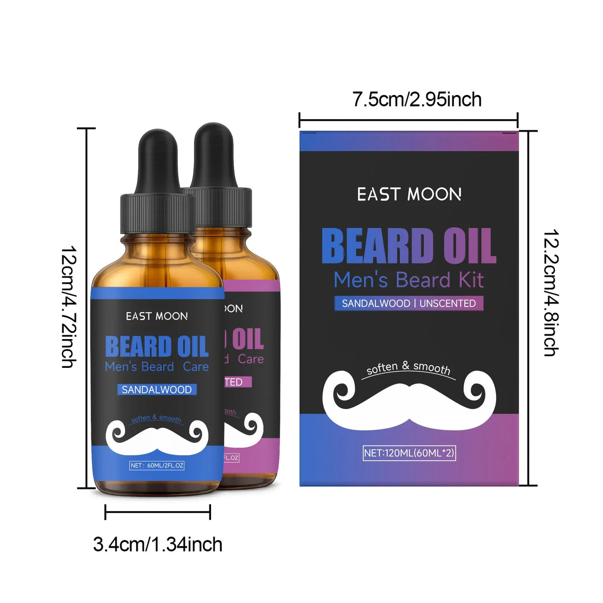 Men's Unscented Sandalwood Beard Oil | Soft, Thick & Smooth Beard Oil Qme