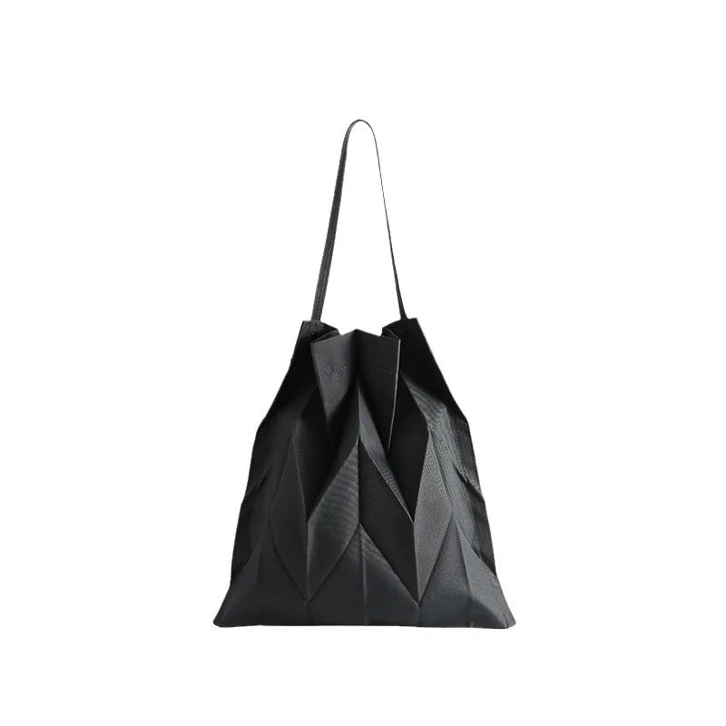 Chevron Foldable Vegan Leather Tote Crossbody Bag | 5 Colors Foldable Tote Bag Qme