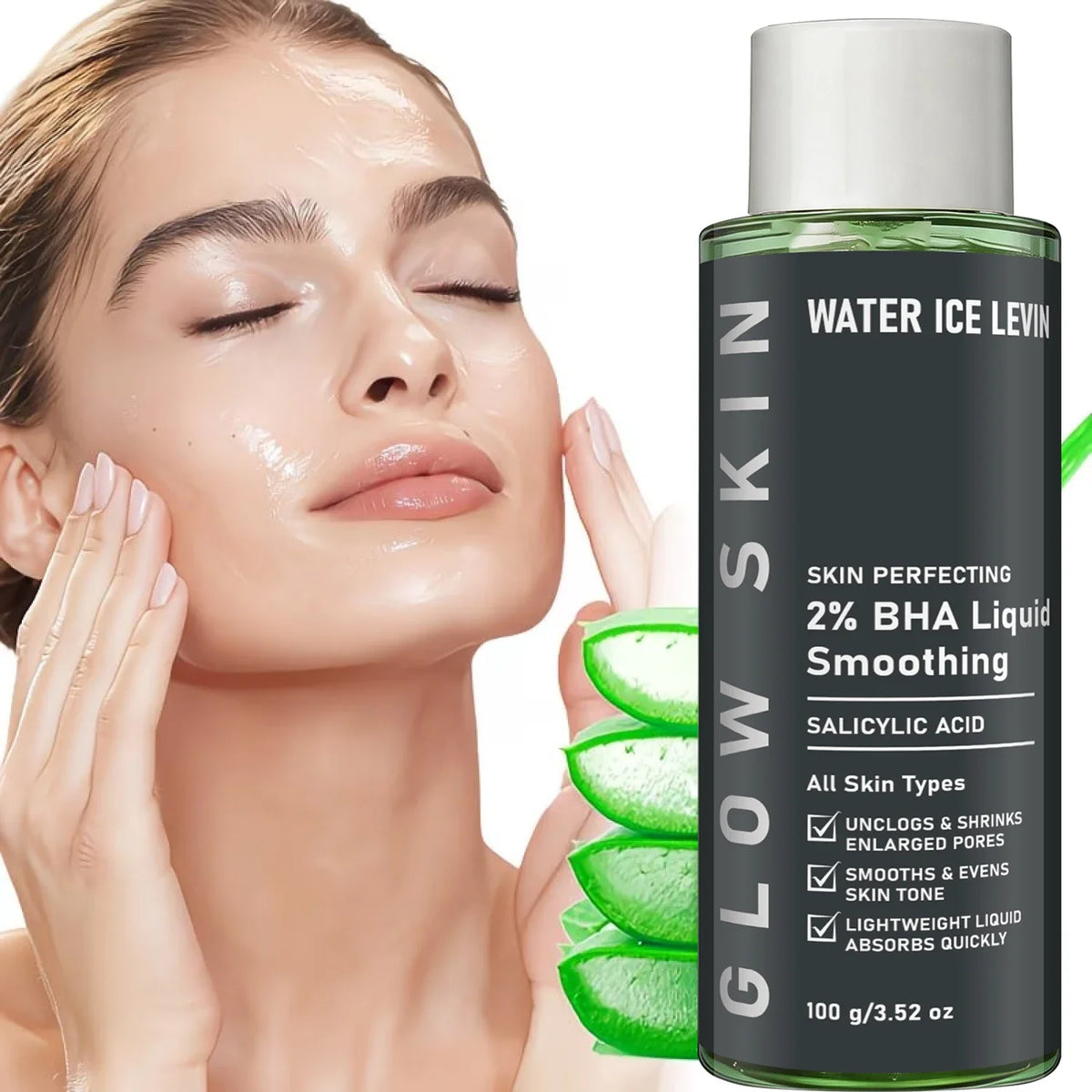BHA Salicylic Acid Gel with Aloe Vera & Collagen | Glow Skin 2 BHA Facial Gel Qme