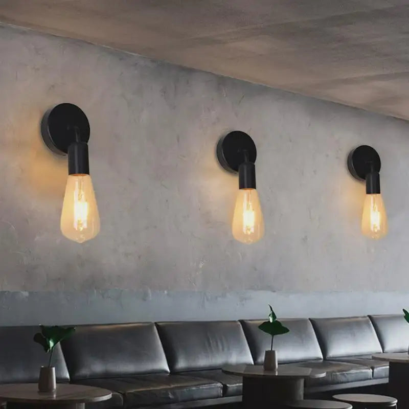 E27 Nordic Black Iron Wall Lamp – Indoor Wall Sconce Light Wall Sconce Lamp Qme