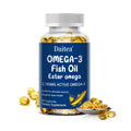 Wild Caught Omega-3 Fish Oil 3600mg – High EPA & DHA, Non-GMO Omega-3 Supplement Qst 60 count-3 bottle