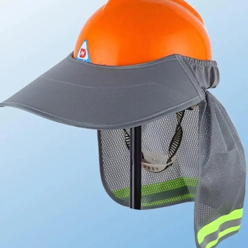 Safety Hard Hat Sun Shade Neck Shield – Reflective Brim Hard Hat Sun Shield Qme