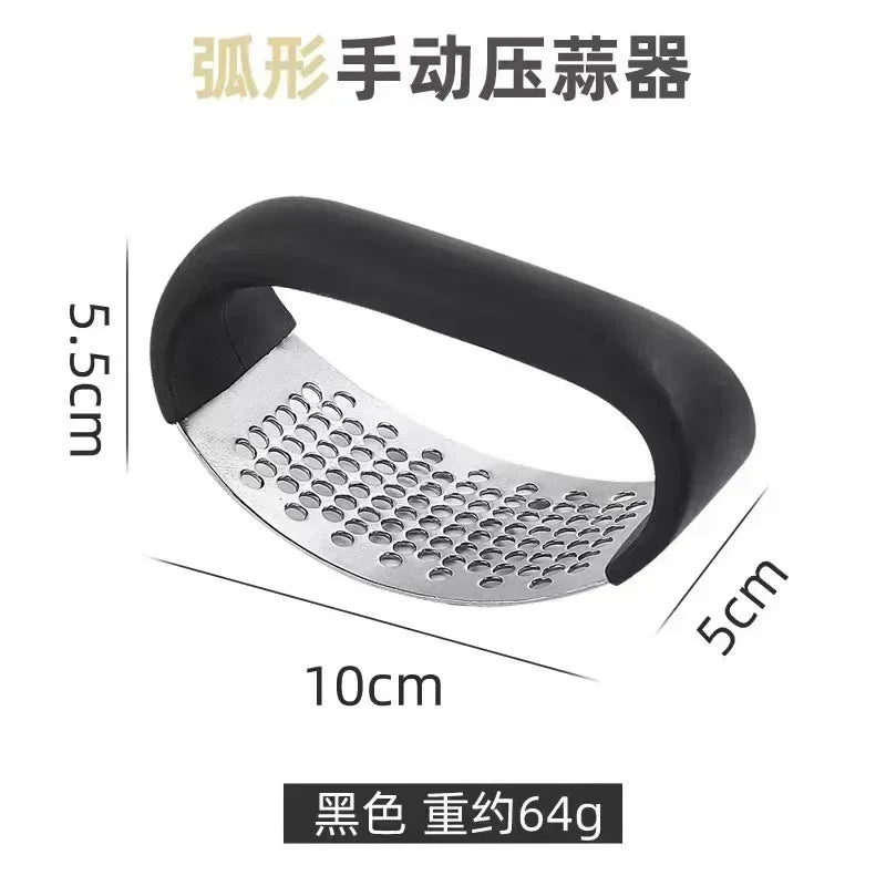 Stainless Steel Manual Garlic Press Mincer & Vegetable Crusher Garlic Press Qme Black