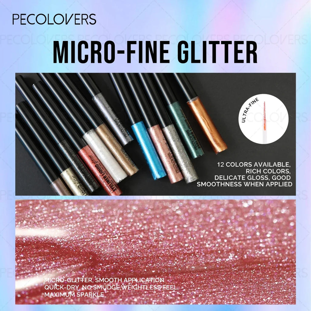 Highly Pigmented Liquid Eyeshadow Sparkle Eyeliner – 6 Colors Liquid Eyeshadow Qme