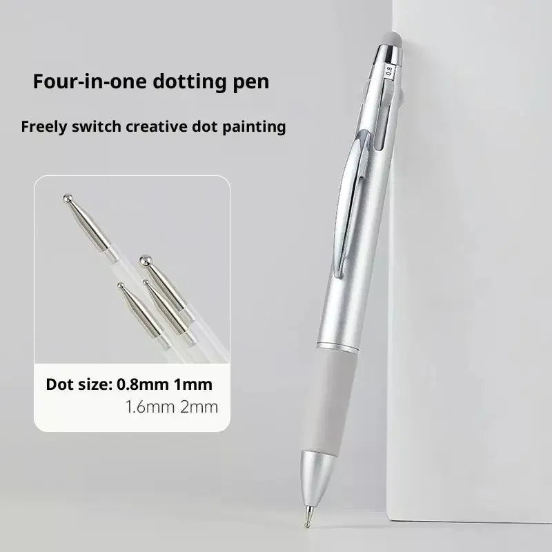 4-in-1 Nail Dotting Pen | Ballpoint Nail Art Tool – 4 Tip Sizes Nail Art Dotting Tool Qme