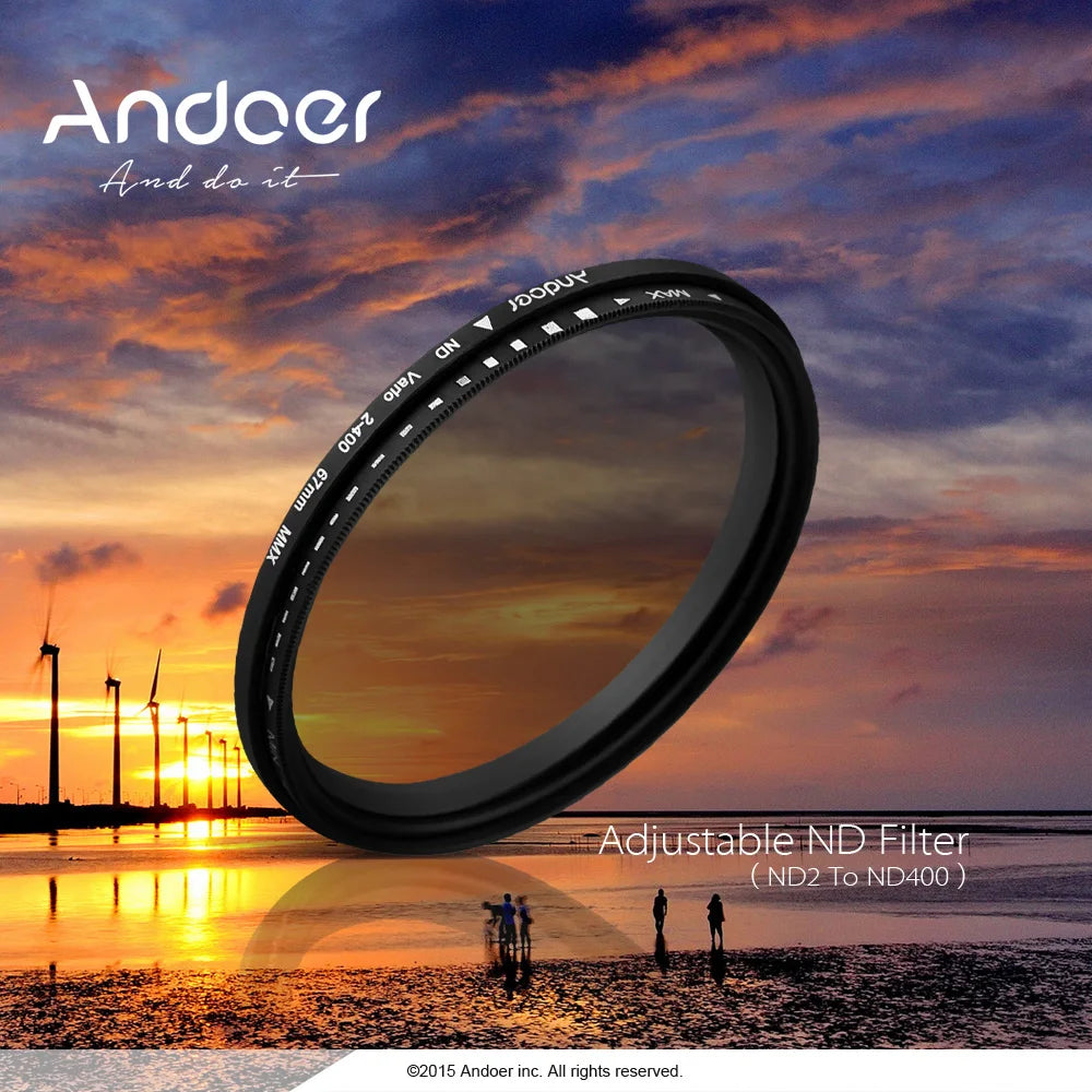 58mm Variable ND2–ND400 Neutral Density Filter for DSLR Camera Lens Filter Qst