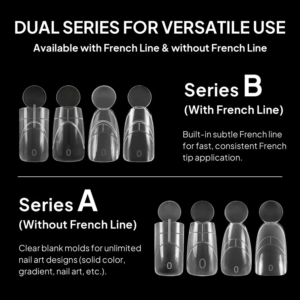 Nailpop French Line Dual Forms Nail Tips 14 Sizes 140pcs Nail Extension Forms Qme