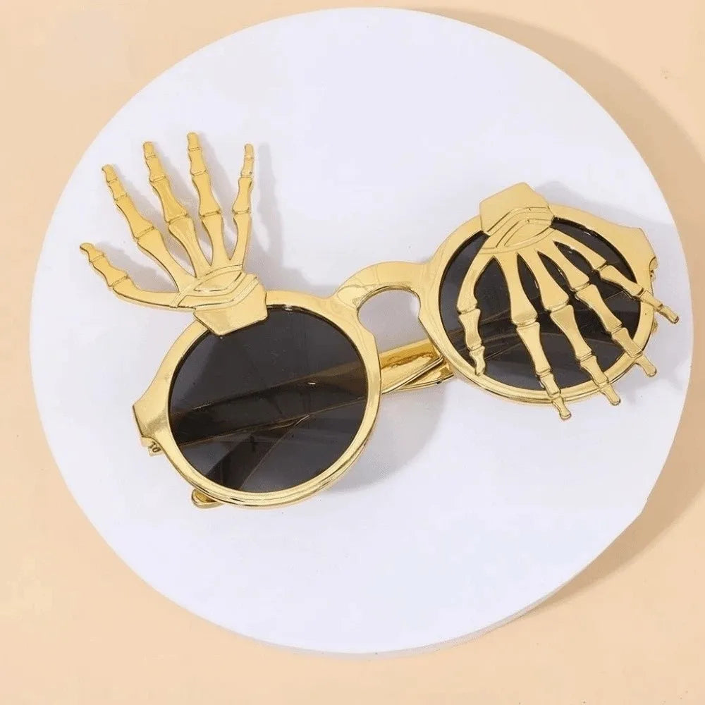 Skeleton Hand Halloween Sunglasses – Spider Web Dark Lenses Novelty Costume Sunglasses Qme Style 7