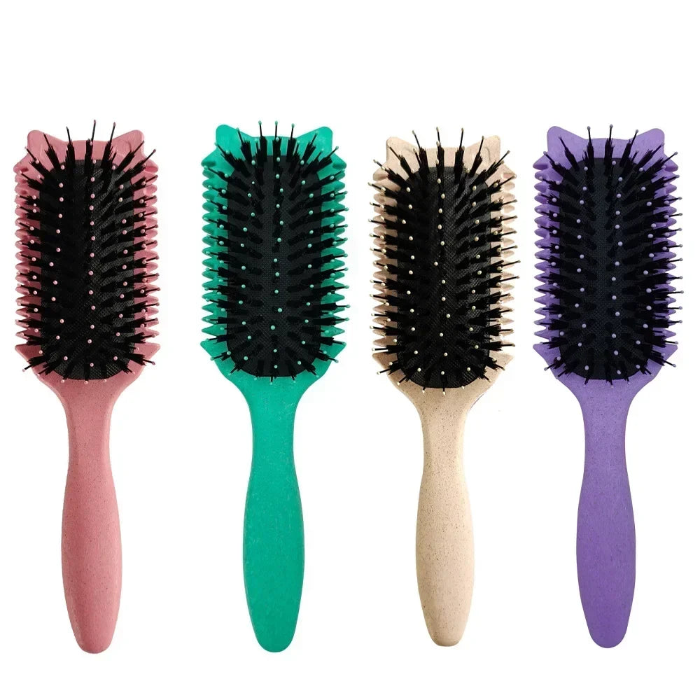 Boar Bristle Curl Defining Detangling Brush – Styling Tool Curl Styling Brush Qme