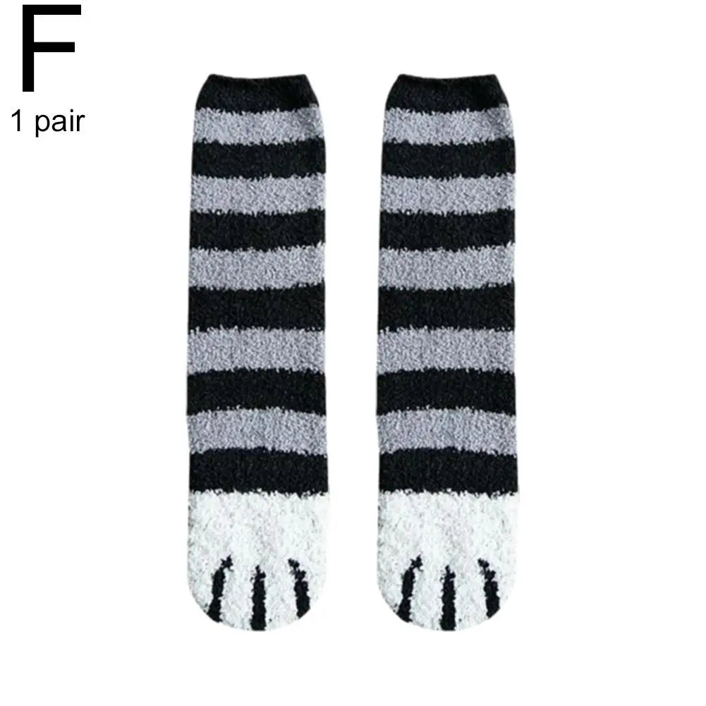 Women's Fluffy Cat Paw Socks – Cute Warm Winter Novelty Novelty Fluffy Socks Qme F