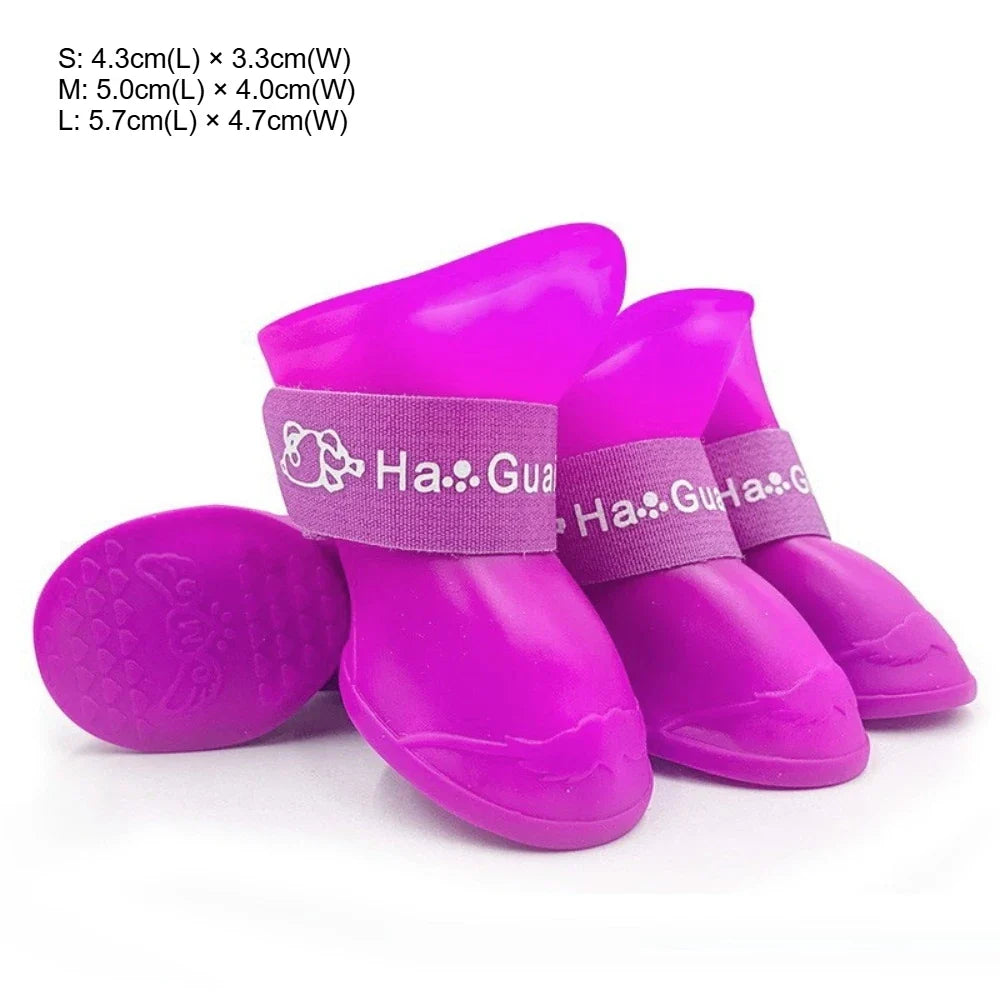 Waterproof Silicone Dog Rain Boots | Anti-Slip Pet Shoes Dog Rain Boots Qme