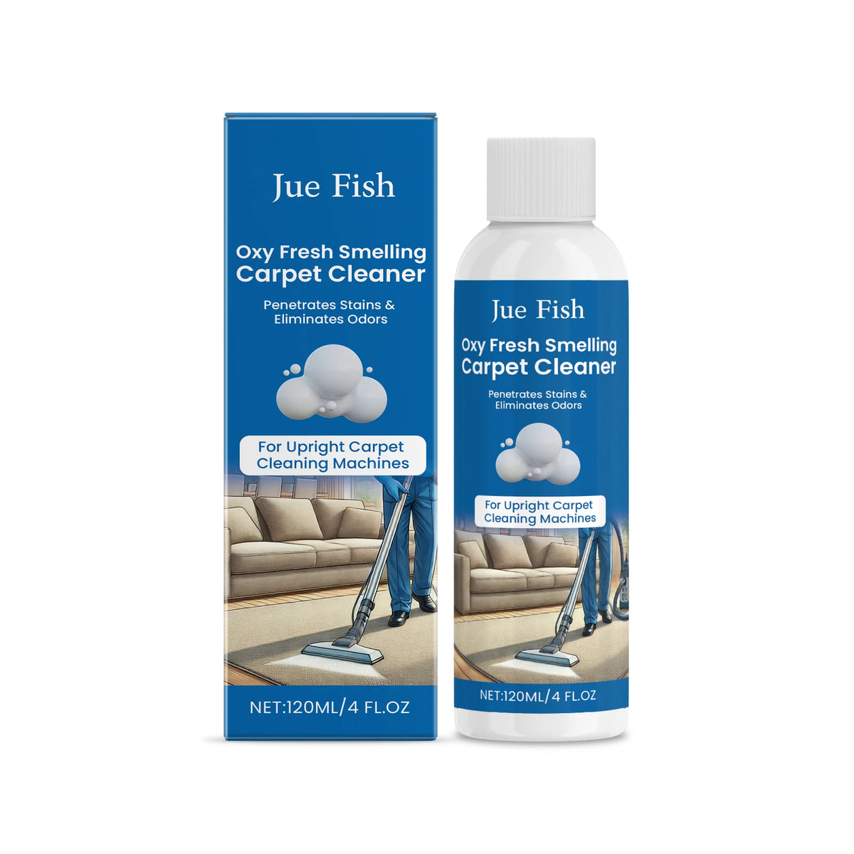Jue-Fish Carpet Cleaner Liquid – Deep Clean & Degrease 120g Carpet Cleaning Liquid Qst 120g