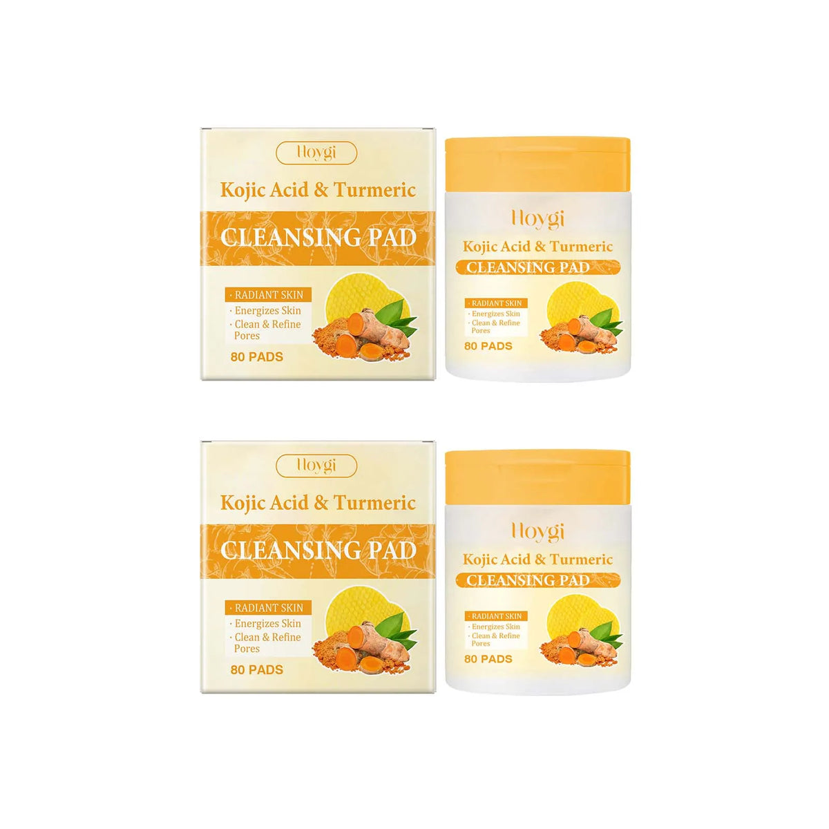 Turmeric Kojic Acid Exfoliating Facial Pads – 80 Pcs | Daily Exfoliating Facial Pads Qme 160Pads