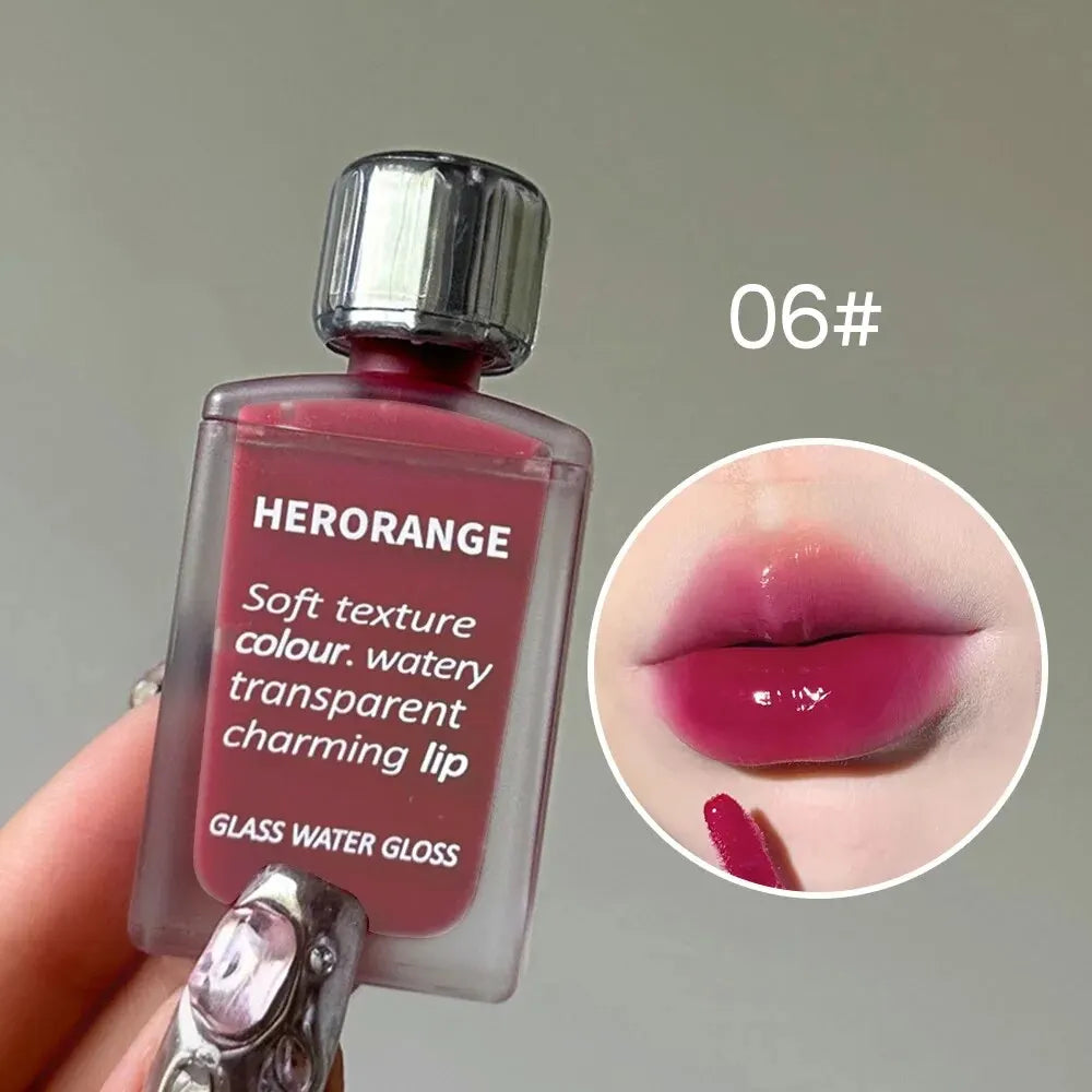 Herorange Glass Lip Glaze | Mirror Gloss Moisturizing Lip Color Lip Glaze Gloss Qme HR567-06