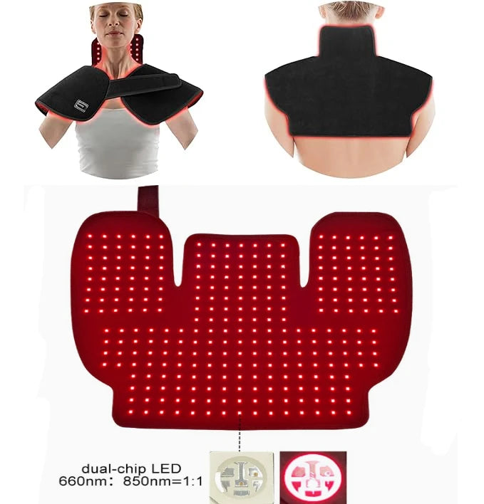Wearable Red Light Therapy Pad 660nm 850nm – Shoulder & Neck Light Therapy Wrap Qst
